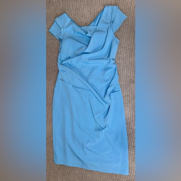 Adrianna Papell Ice Blue Surplice Sheath Cocktail Dress size 14 - Picture 2 of 6